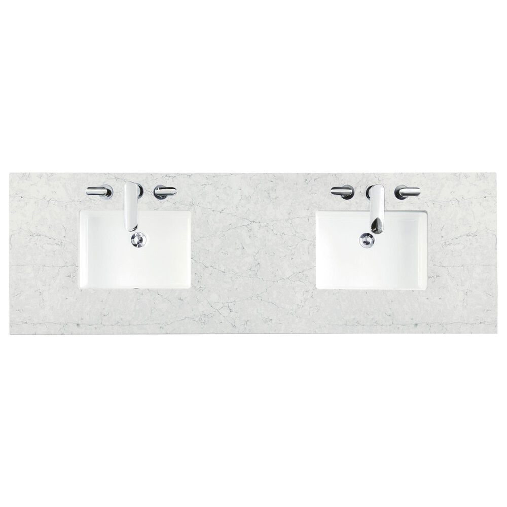 James Martin Vanities Breckenridge 72&quot; Double Vanity in Whitewashed Oak with 3 cm Eternal Jasmine Pearl Quartz Top, , large
