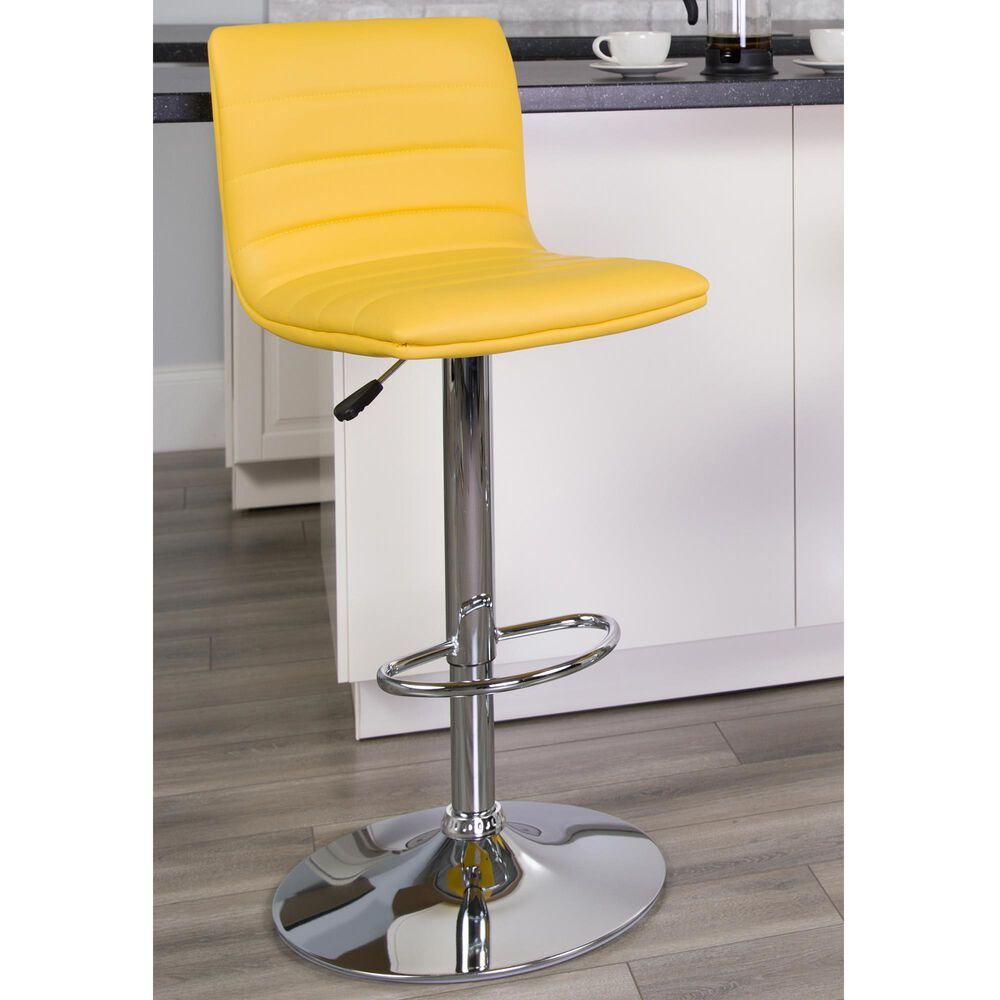 Flash Furniture Adjustable Barstool in Yellow, , large