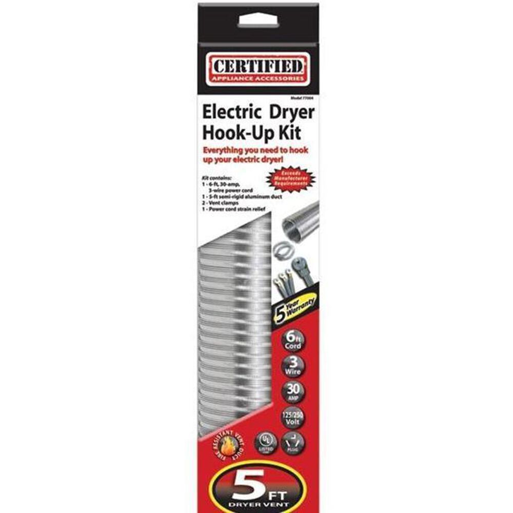 Electric Dryer Duct Kit with 3-Wire 30-Amp 6ft Cord, , large