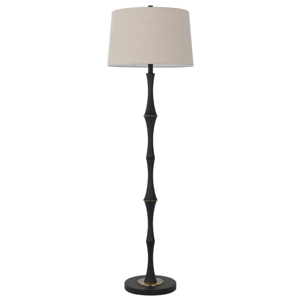 Cal Lighting Salter Cohoes Floor Lamp in Matte Black and Antique Brass, , large