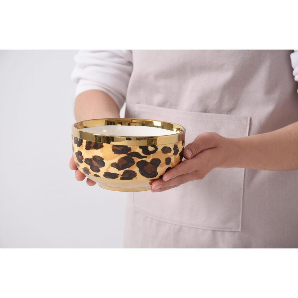 Pampa Bay Animal Print 6&quot; Round Small Bowl in Gold, , large
