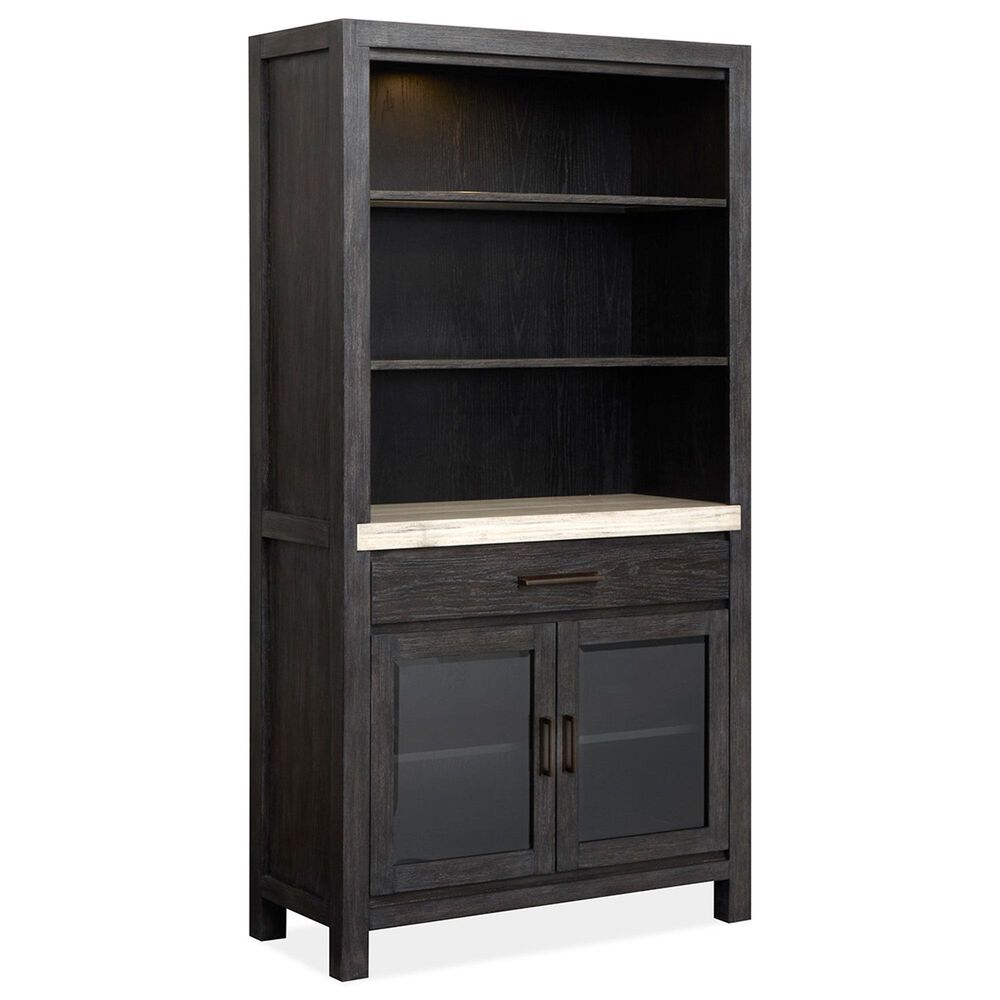 Nicolette Home Plum Creek Display Cabinet with Hutch in Ravenwood Black, , large