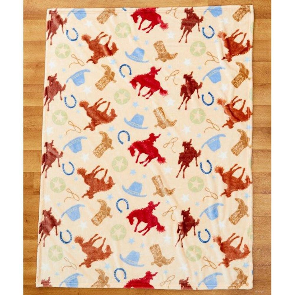 Duke Imports Western Funzone Plush Baby Blanket in Multicolor, , large