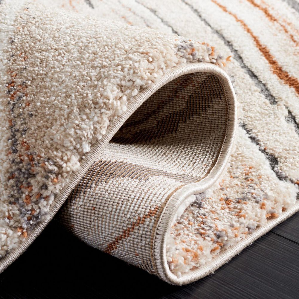 Safavieh Cyrus Shag CYR138A 2&#39;2&quot; x 7&#39;9&quot; Beige and Rust Runner, , large