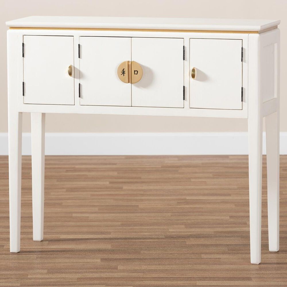 Baxton Studio Aiko 4-Door Console Table in Off White, , large