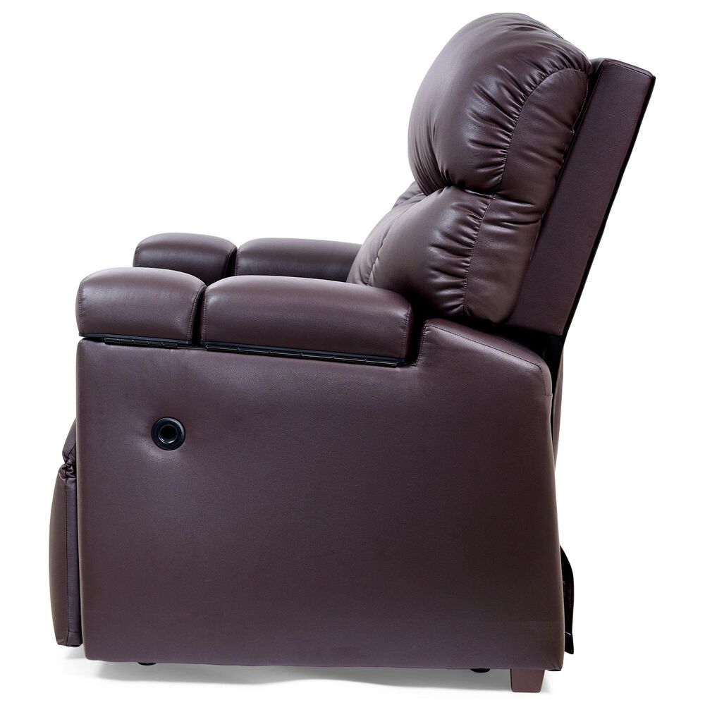 Lounge Maya Small Power Lift Recliner with Nirvana Heat and Air Massage in Brisa Coffee Bean, , large