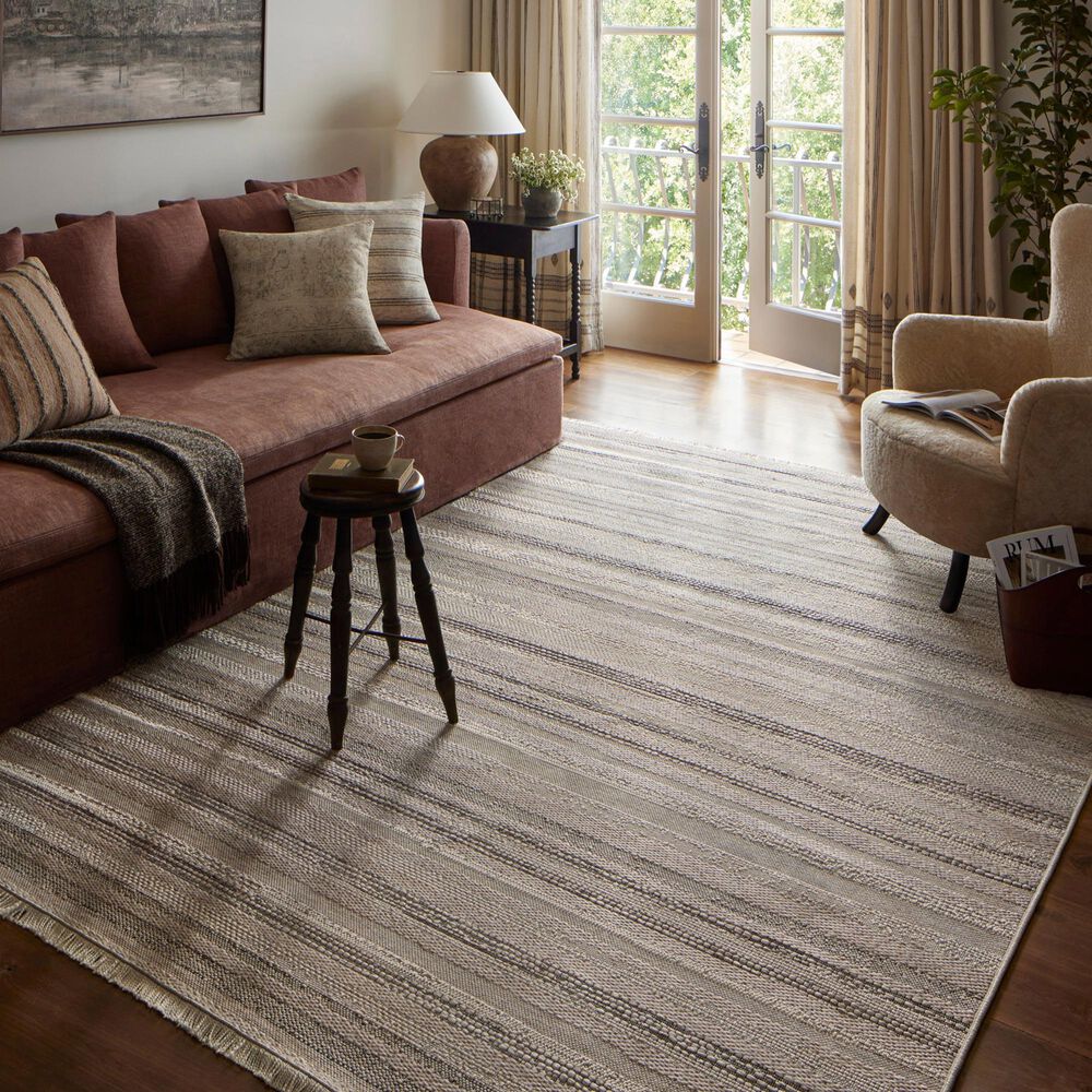 Amber Lewis x Loloi Malibu MAB-02 7&#39;8&quot; x 10&#39; Ivory and Dove Indoor/Outdoor Area Rug, , large