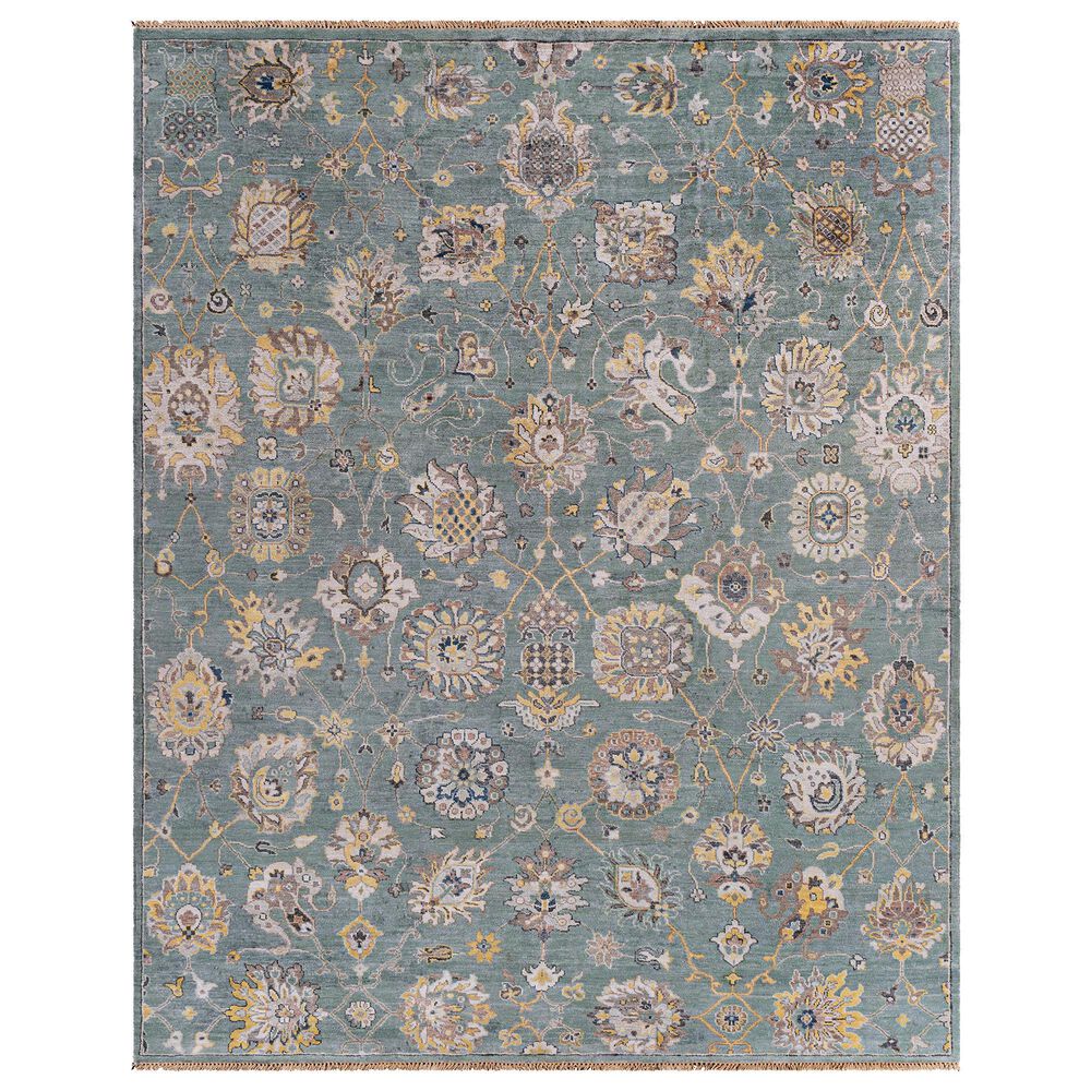 Surya Theodora 9" x 13" Aqua, Charcoal, Wheat and Oatmeal Area Rug, , large