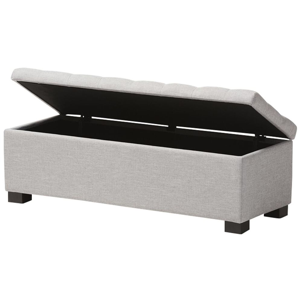 Baxton Studio Roanoke Upholstered Storage Ottoman Bench in Grayish Beige, , large
