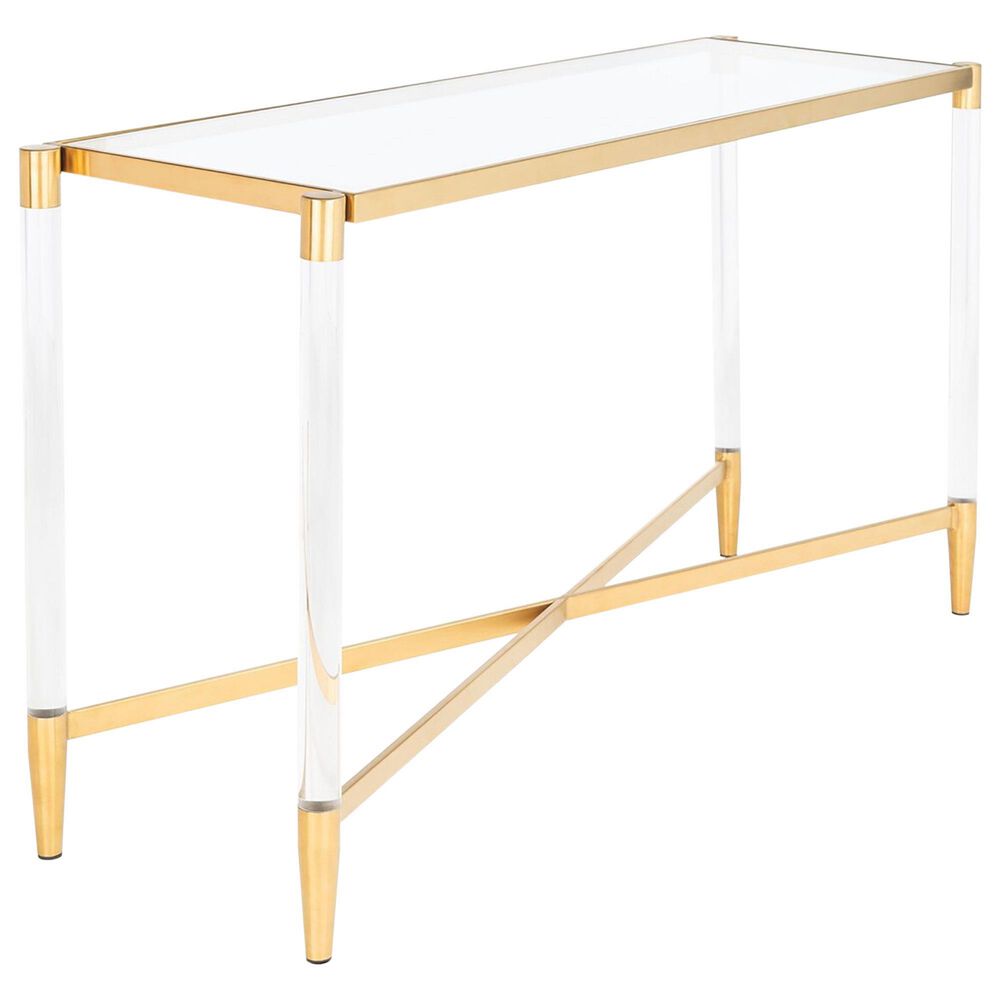 Safavieh Reese Console Table in Gold, Glass and Acrylic, , large