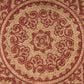 L&R Resources Synergy 54125RED 6" Round Tan and Raspberry Red Area Rug, , large