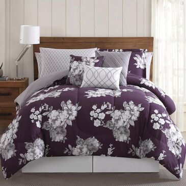Pem America Peony Garden 12-Piece King Garden Floral Bed Ensemble in Purple, , large