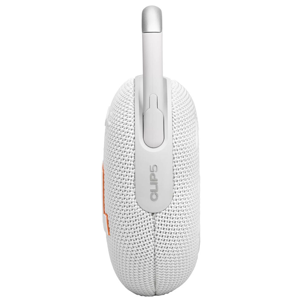 JBL Clip 5 Portable Waterproof Bluetooth Speaker in White, , large