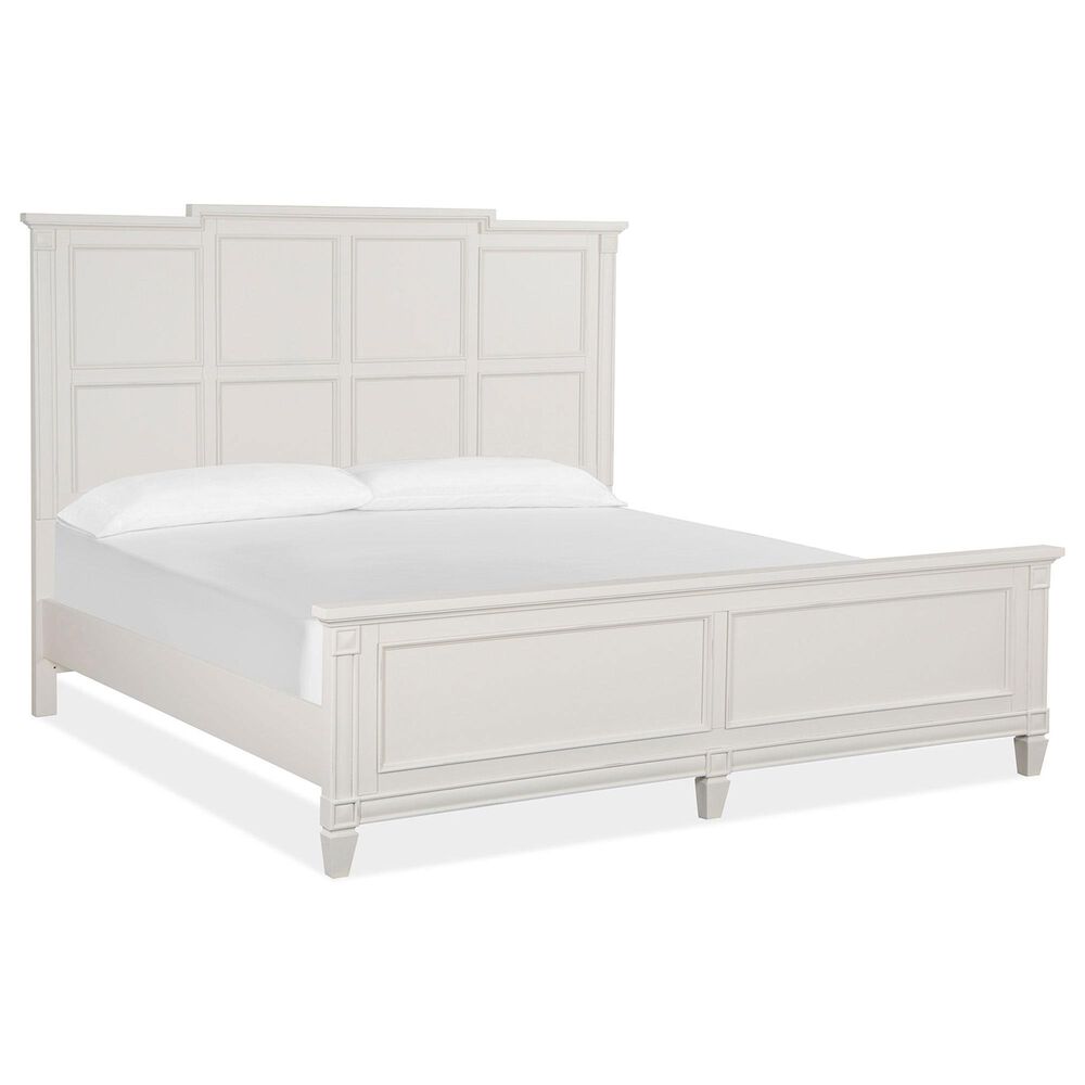 Nicolette Home Willowbrook King Panel Bed with Dresser and Nightstand in Egg Shell White, , large