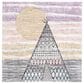 Safavieh Carousel Outer Space 6"7" Square Grey and Pink Kids  Area  Rug, , large