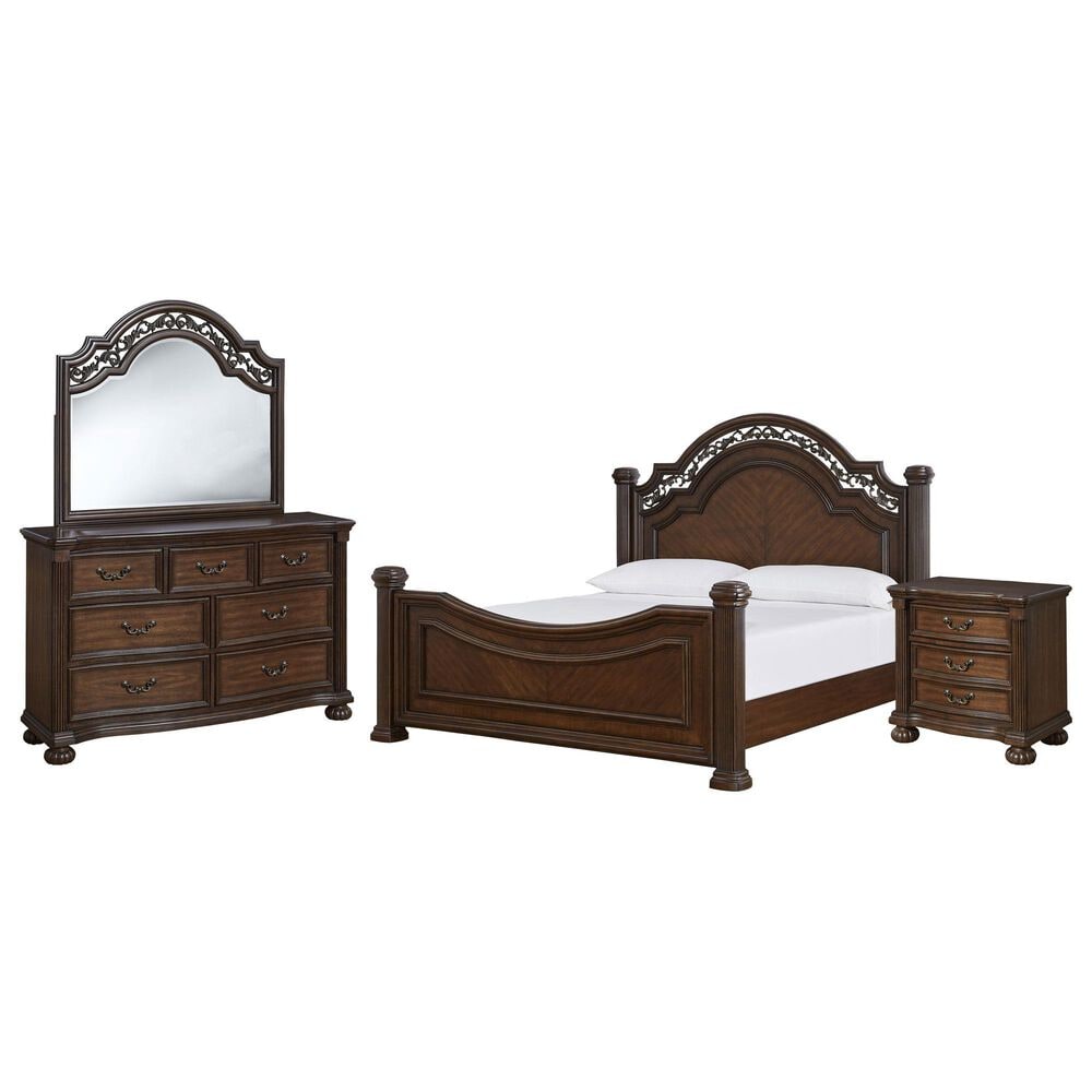 Ashley Lavinton 4-Piece Queen Bedroom Set in Rich Cherry Brown, , large