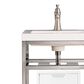 James Martin Vanities Boston 20" Single White Door Bathroom Vanity in Brushed Nickel with 3 cm White Glossy Resin Countertop and Rectangular Sink, , large