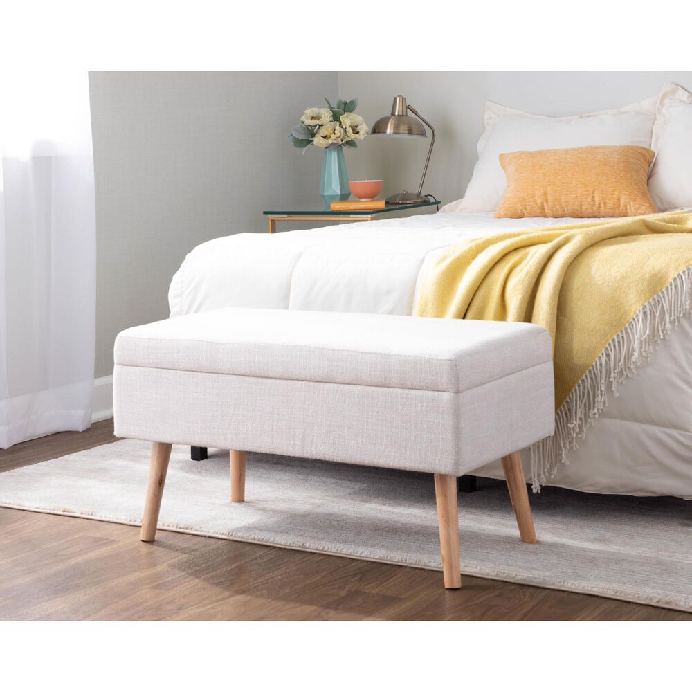 LumiSource Storage Bench in Beige, , large