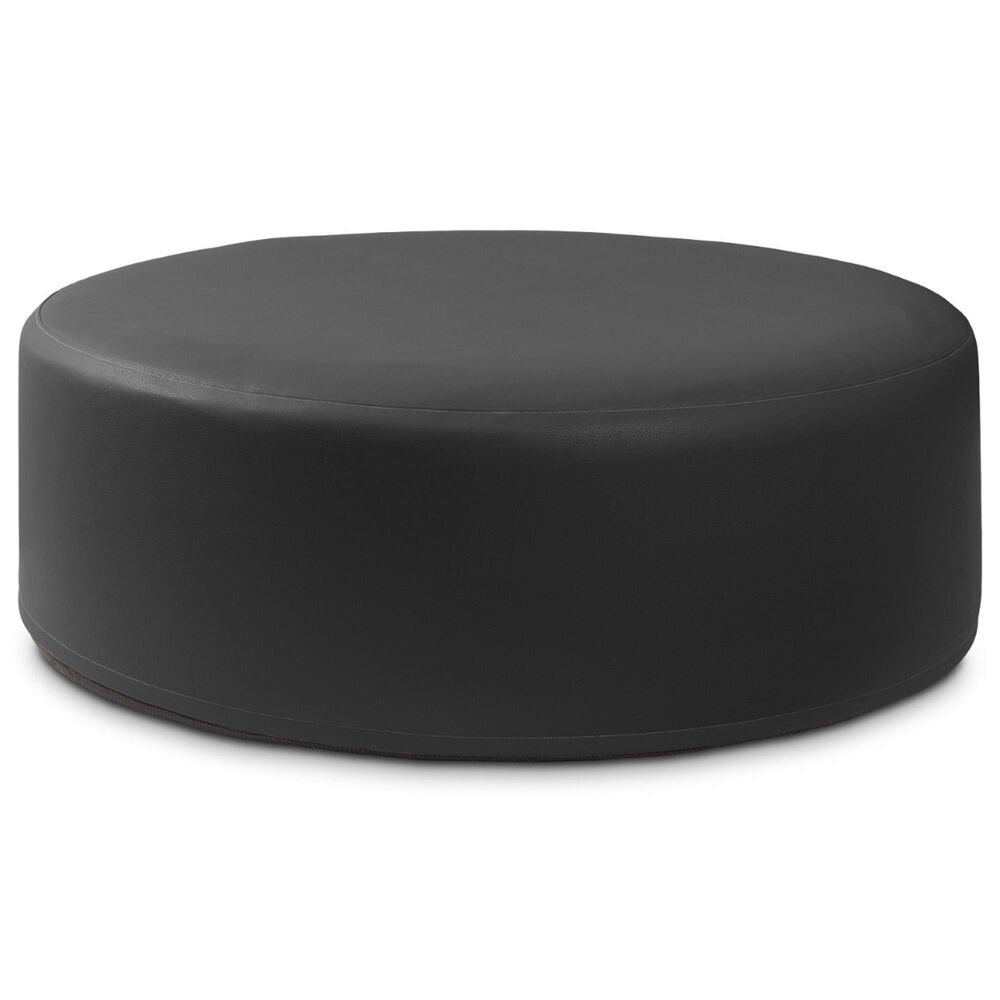 Jaxx Candler Round Ottoman in Black, , large
