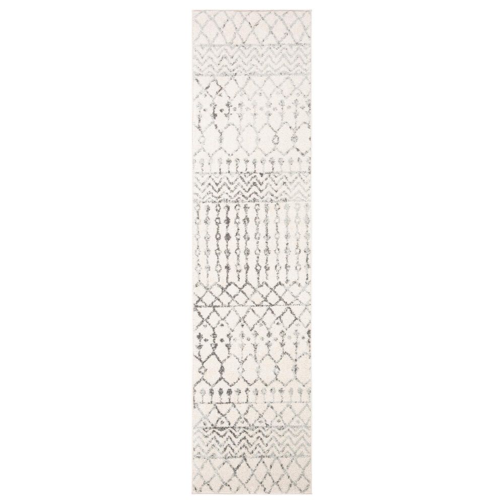 Safavieh Tulum TUL270A 2" x 11" Ivory and Grey Runner, , large