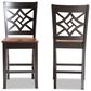 Baxton Studio Nicolette Counter Stool in Dark Brown and Walnut Brown (Set of 2), , large