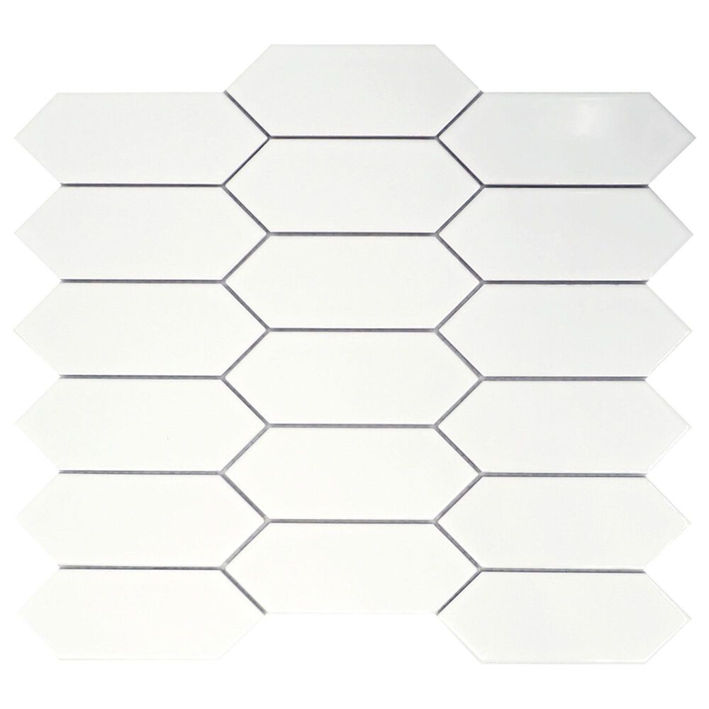 Emser Catch Ice 2" x 5" Picket on 11" x 13" Ceramic Mosaic Sheet, , large