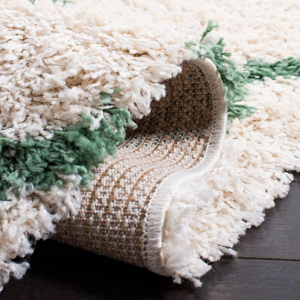Safavieh Venus Shag 6&#39;7&quot; Square Ivory and Green Area Rug, , large