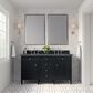 James Martin Vanities Brittany 60" Double Bathroom Vanity in Black Onyx with 3 cm Parisien Bleu Quartz Top and Rectangular Sinks, , large
