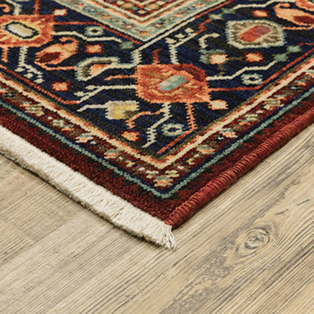 Oriental Weavers Lilihan Medallion 5503M 2&#39;6&quot; x 12&#39; Red and Blue Runner, , large