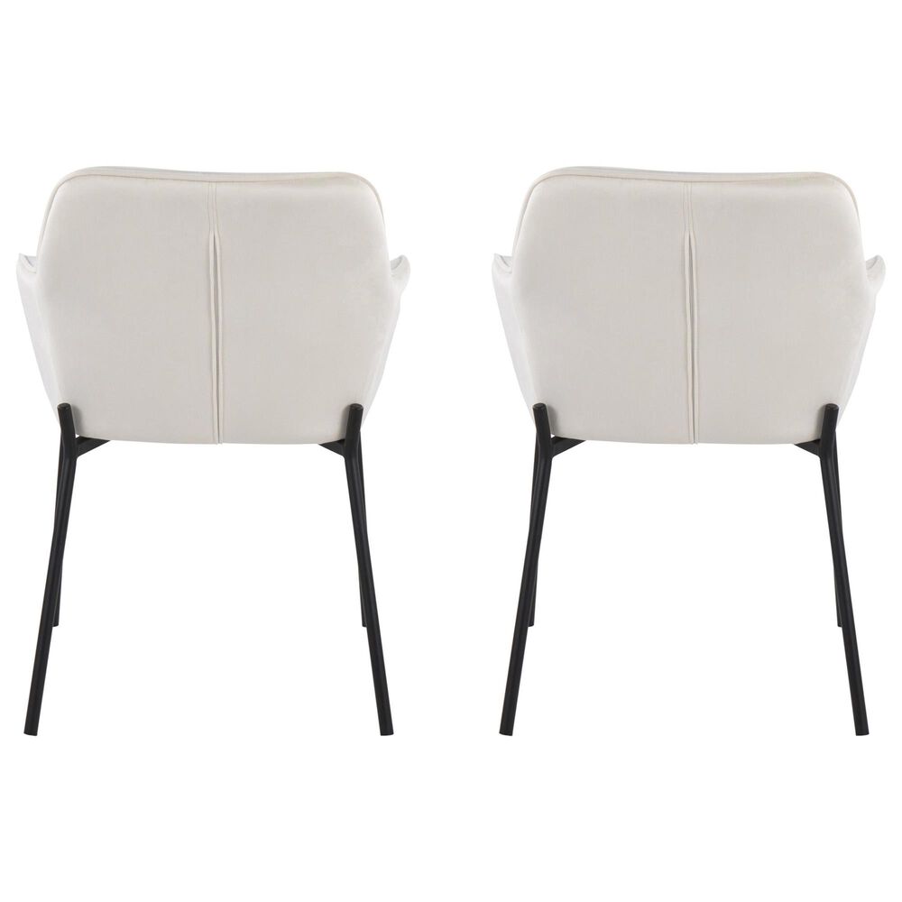 LumiSource Daniella Contemporary Dining Chair in Black Steel and Cream Velvet by LumiSource - Set of 2, , large