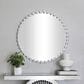 Maple and Jade 36" Round Metal Wall Mirror with Beaded Detailing in Satin Silver, , large