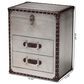 Baxton Studio Calidore 2-Drawer End Table in Silver, , large