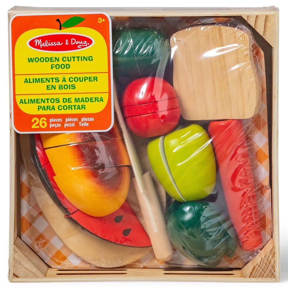 Melissa &amp; Doug Wooden Cutting Food Play Food Set, , large