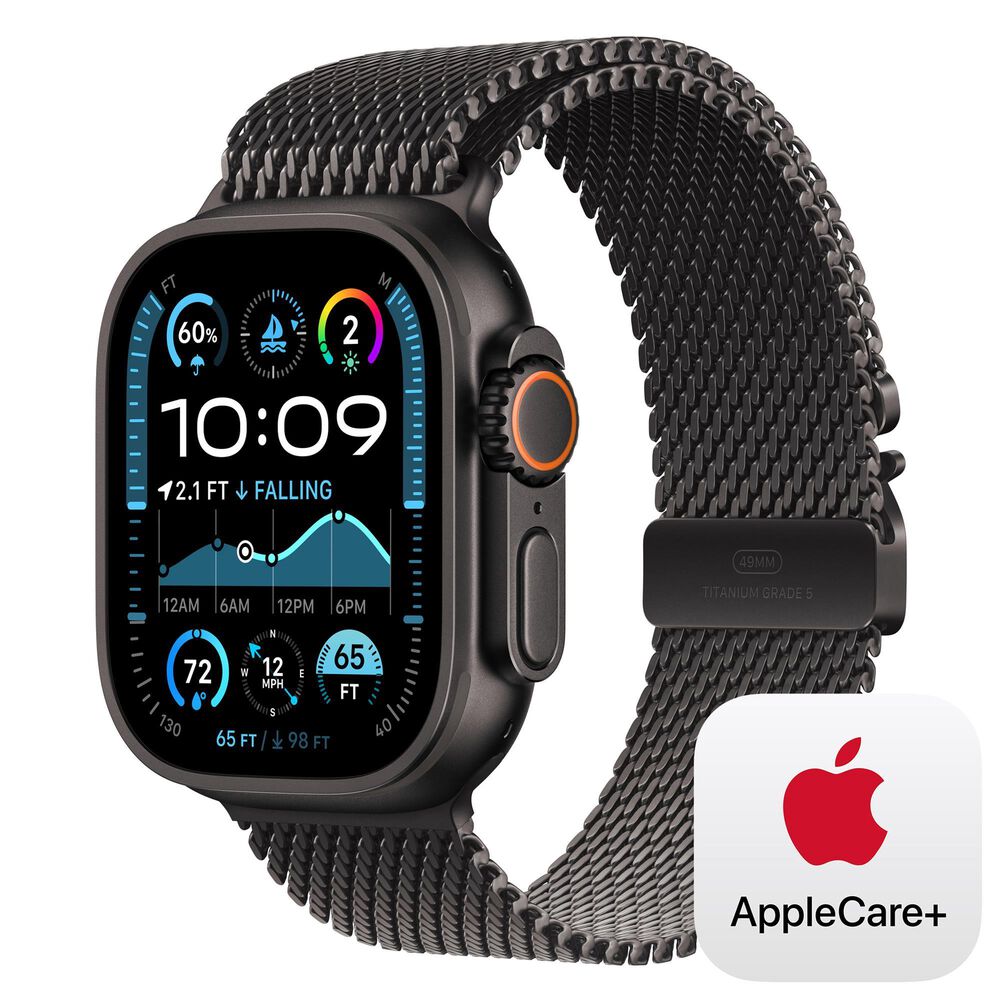 Apple Watch Ultra 2 GPS + Cellular 49mm Black Titanium Case with Black Titanium Milanese Loop - M, , large
