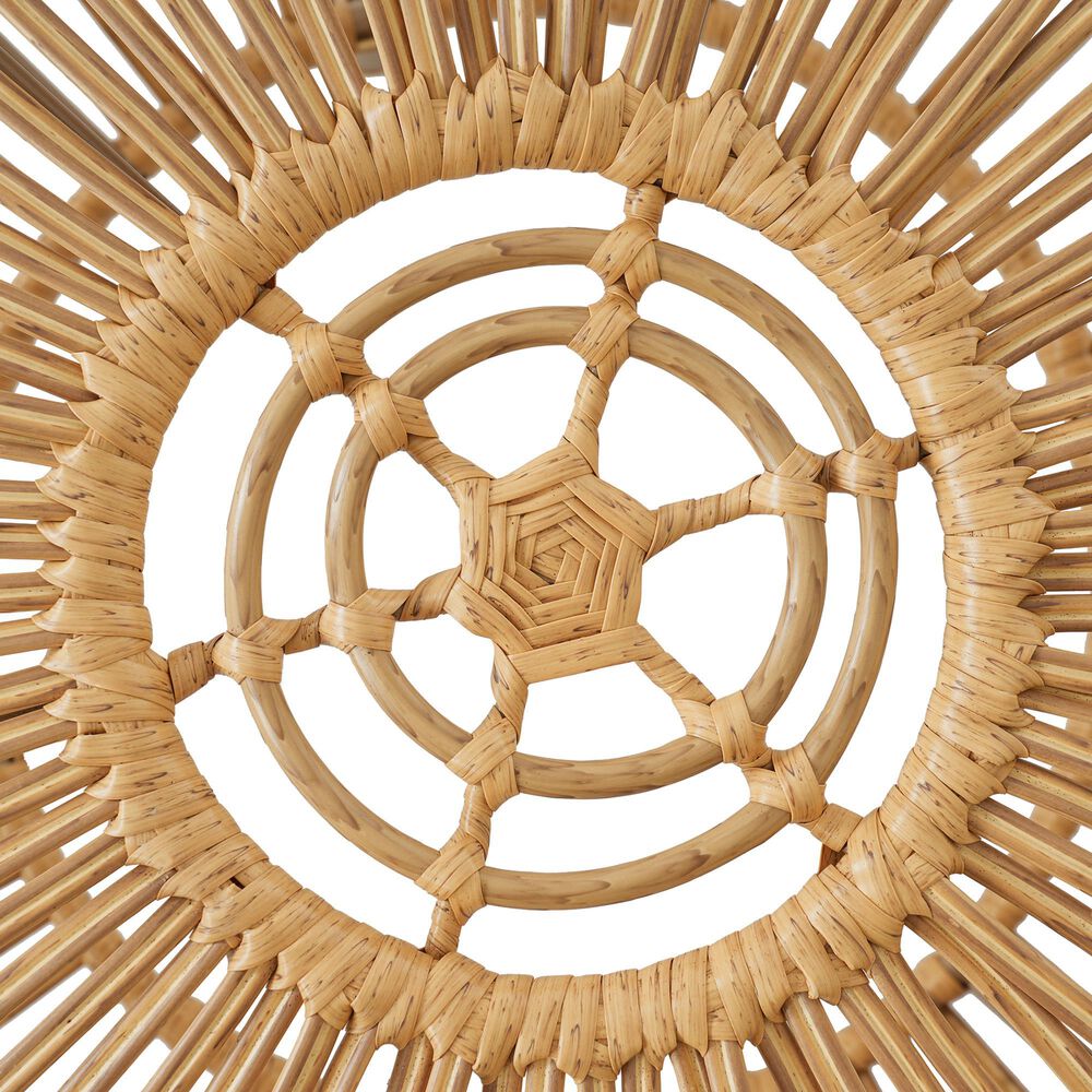 Hearth and Haven Ottawa Outdoor Coffee Table with Open Weave Design in Light Brown, , large