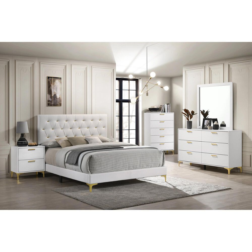 Pacific Landing Kendall 2-Drawer Nightstand in Gold and White, , large