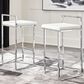 Ashley Madanere Bar Stool Set of 2 in White/Chrome Finish, , large