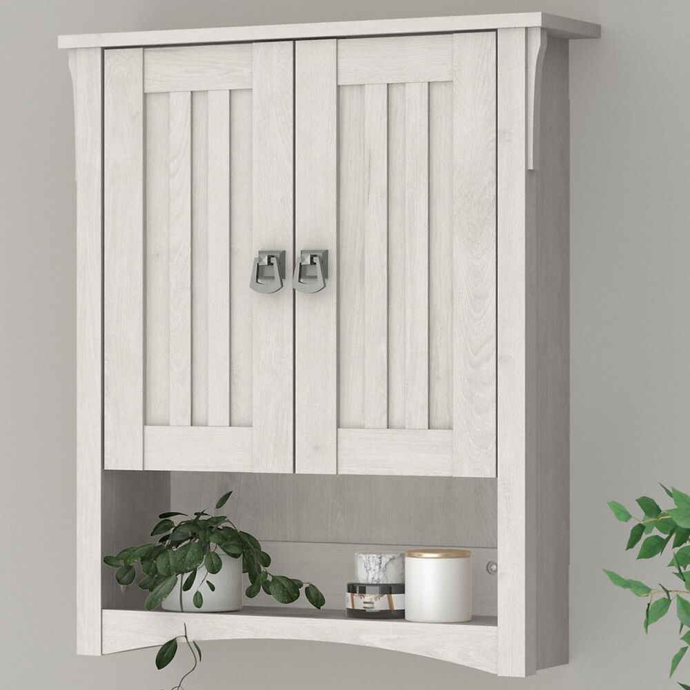 Bush Salinas Bathroom Bathroom Wall Cabinet in Linen White Oak, , large