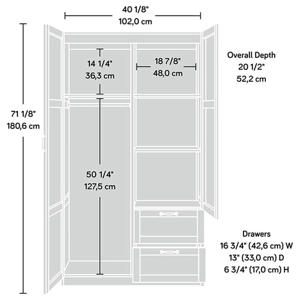 Sauder Select Wardrobe in Raven Oak, , large