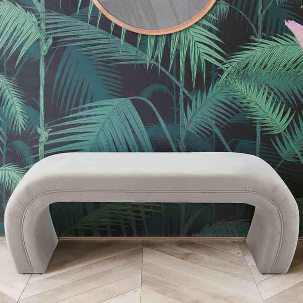 Tov Furniture Kenya Upholstered Bench in Light Grey, , large