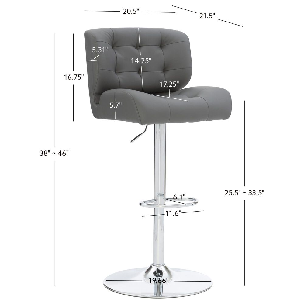 Linon Home Decor Bohen Swivel Bar Stool in Polished Chrome, , large