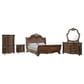 New Heritage Design Bella Note 5-Piece King Sleigh Bedroom Set in Mahogany Brown and Antique Gold, , large