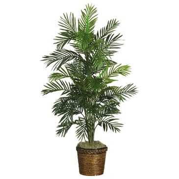 Nearly Natural Inc 56" Areca Palm Silk Tree with Basket, , large
