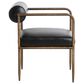 Club Collection By Sunpan Ajani Arm Chair with Charcoal Black Cushion in Antique Brass, , large