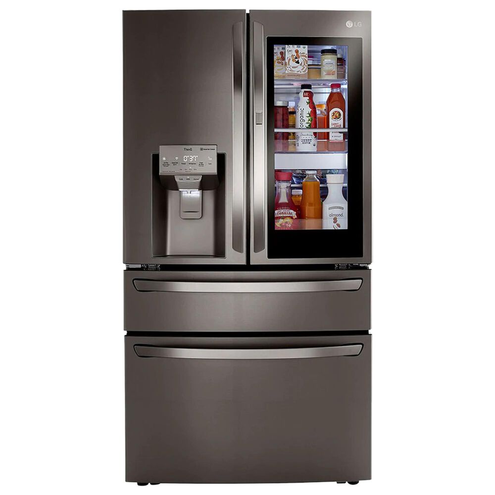 LG 2-Piece Kitchen Package with 22.3 Cu. Ft 4-Door French Door Refrigerator and Single Door Freezer in Black Stainless Steel, , large