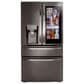 LG 2-Piece Kitchen Package with 22.3 Cu. Ft 4-Door French Door Refrigerator and Single Door Freezer in Black Stainless Steel, , large