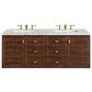 James Martin Vanities Amberly 60" Double Bathroom Vanity in Walnut with 3 cm Eternal Jasmine Pearl Quartz Top and Rectangular Sinks, , large