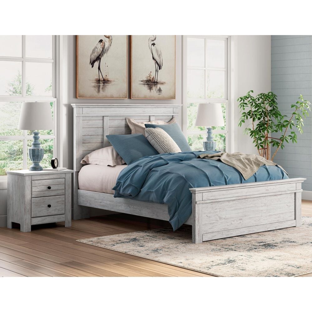 Ashley Makidern 2 Piece Queen Panel Bedroom Set in Whitewash, , large