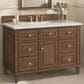 James Martin Vanities Lorelai 48" Single Vanity Mid-Century Walnut with 3 cm Lime Delight Quartz Top, , large