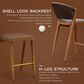 HOMLUX Outdoor Counter Stool with Open-Frame Backrest in Brown (Set of 2), , large